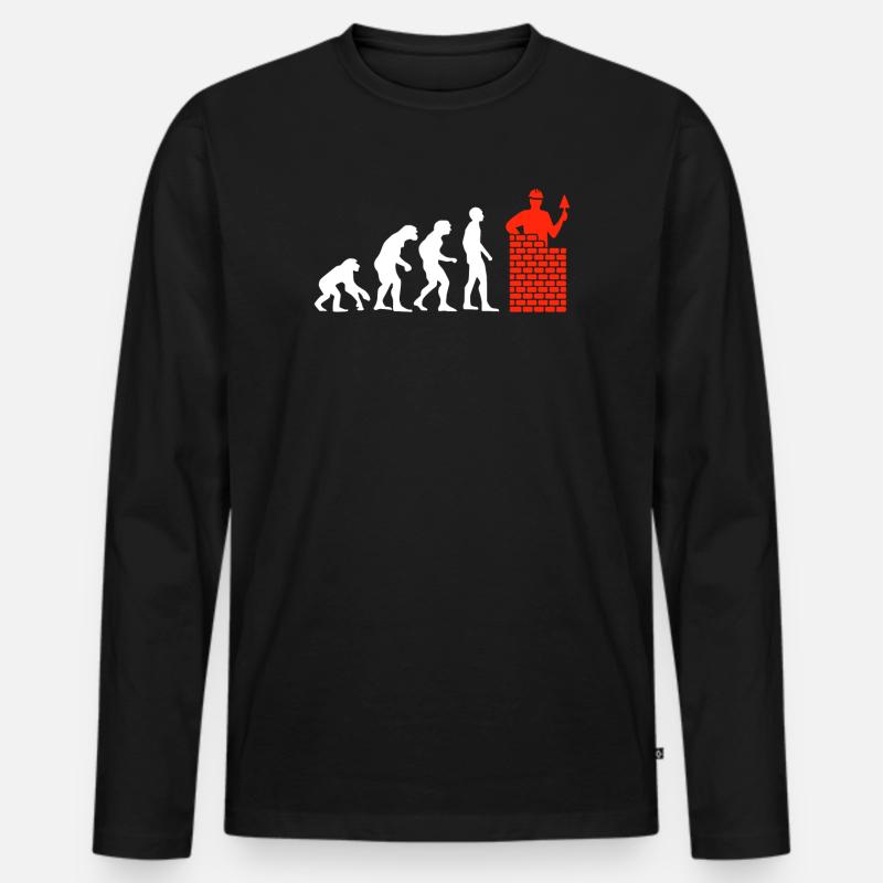 Handwerker Maurer Geschenk Heimwerker Evolution - Männer Premium Bio Langarmshirt - Schwarz