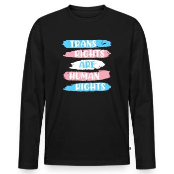 Transights are Human Rights Transgender - T-shirt manches longues Premium bio Homme - noir - Devant - Nico (187cm)