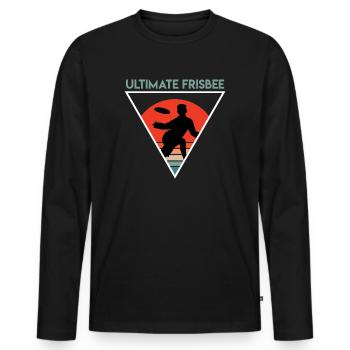 Vintage Ultimate Frisbee Gift Retro - Men's Premium Organic Long Sleeve Shirt - black - Front - Nico (187cm)