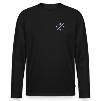 Rave rave poche de poche de la poitrine Techno - T-shirt manches longues Premium bio Homme - noir - Devant - Nico (187cm)