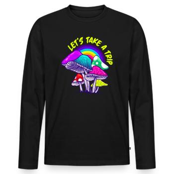 LSD Lets take a trip Party Droge Techno - Männer Premium Bio Langarmshirt - Schwarz - Vorne - Nico (187cm)