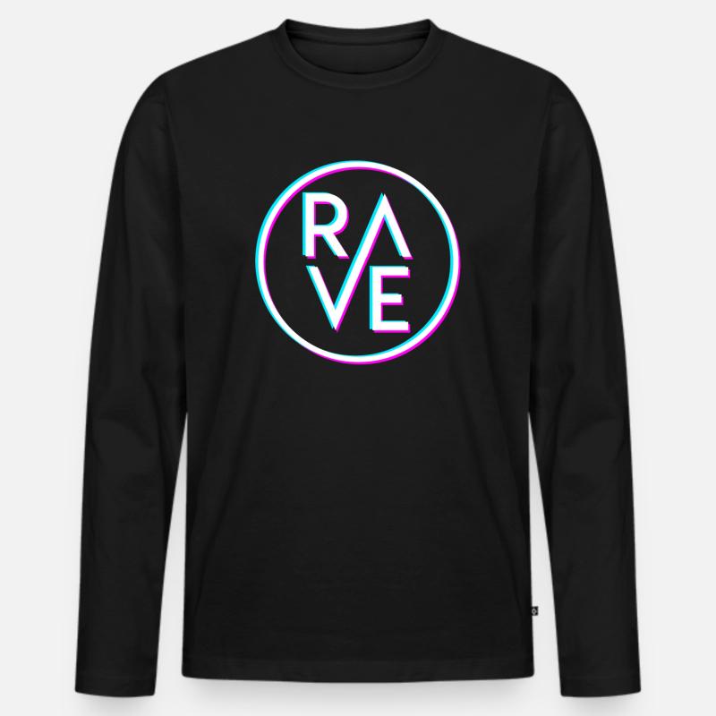 Techno Tekk Raver Rave Geschenk Techno Party - Männer Premium Bio Langarmshirt - Schwarz