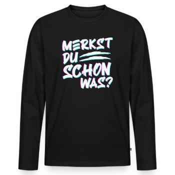 Merkst du schon was? LSD MDMA Kokain Party Drogen - Männer Premium Bio Langarmshirt - Schwarz - Vorne - Nico (187cm)