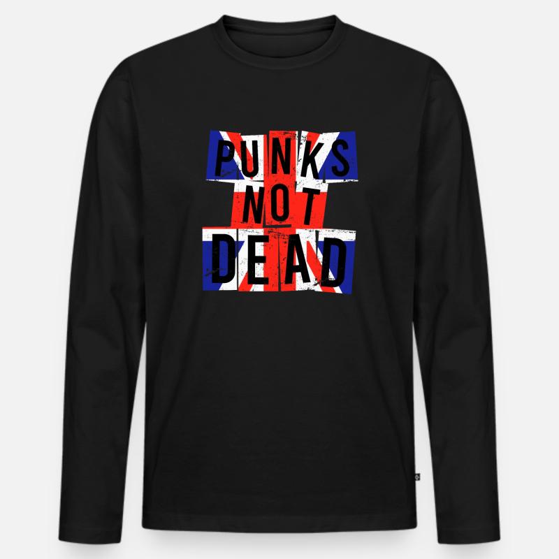 Punks not dead Punker England Großbritannien - Männer Premium Bio Langarmshirt - Schwarz