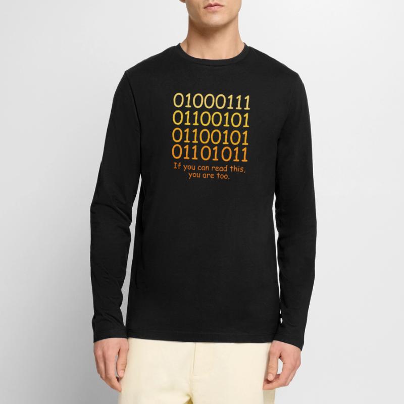 Funny Code Binary Code Design for Nerds Geeks Men's Premium Organic Long Sleeve Shirt
