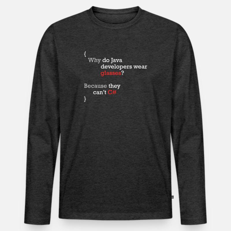 C# Programmierer Witz Code Coder C Sharp Männer Premium Bio Langarmshirt