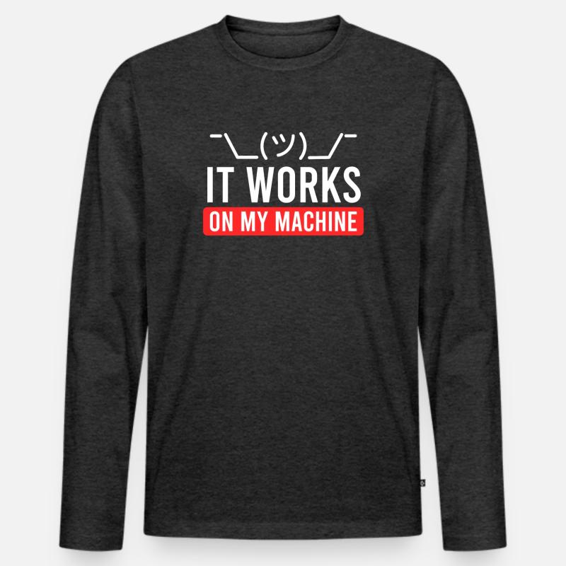 Coder Spruch Software Tester Debugging Informatik Männer Premium Bio Langarmshirt