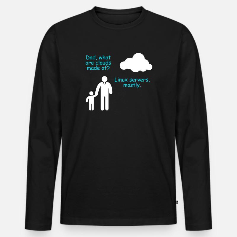 Coder Software Developer Witz Cloud Linux Server - Men's Premium Organic Long Sleeve Shirt - black