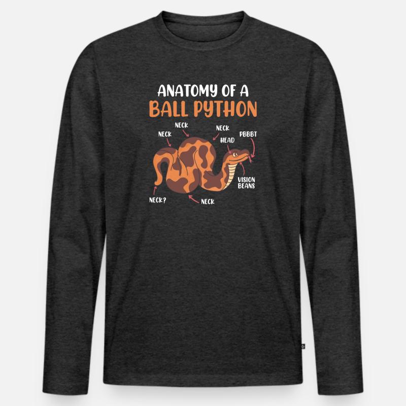 Snake Anotomy of a King Python Ball Python Men's Premium Organic Long Sleeve Shirt