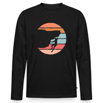 Escalade Escalade Alpinistes Escalade - T-shirt manches longues Premium bio Homme - noir - Devant - Nico (187cm)