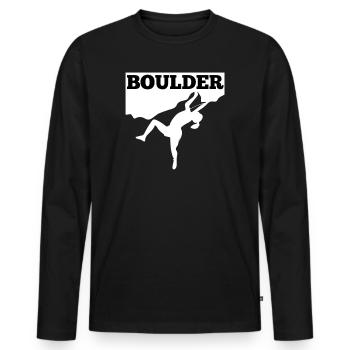 Boulder Climbing Climbing Climbing Hall - Men's Premium Organic Long Sleeve Shirt - black - Front - Nico (187cm)