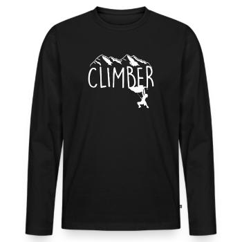 Escalade escalade - T-shirt manches longues Premium bio Homme - noir - Devant - Nico (187cm)