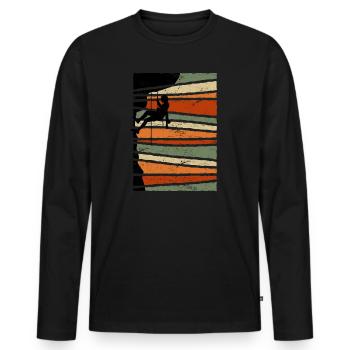 Climbing Mountaineering Climbing - Men's Premium Organic Long Sleeve Shirt - black - Front - Nico (187cm)
