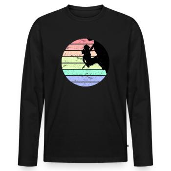 Felsklettern Freiklettern Boulder Vintage - Männer Premium Bio Langarmshirt - Schwarz - Vorne - Nico (187cm)