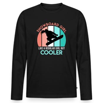 Women Snowboard Saying Snowboard Girl Boarder - Men's Premium Organic Long Sleeve Shirt - black - Front - Nico (187cm)