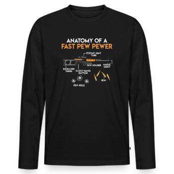 Anatomy of a presque Pew Pewer armes - T-shirt manches longues Premium bio Homme - noir - Devant - Nico (187cm)