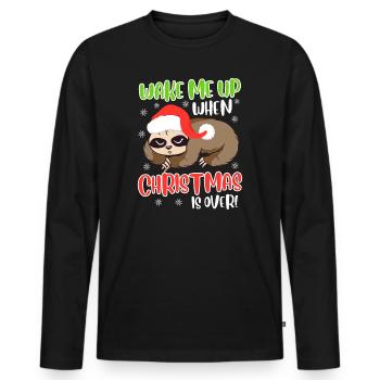 Anti-Christmas Faultier Anti-Weihnachten - Männer Premium Bio Langarmshirt - Schwarz - Vorne - Nico (187cm)