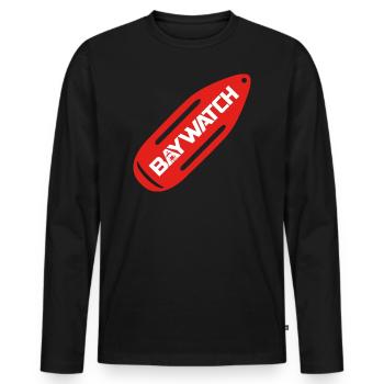 Baywatch Red Buoy - Men's Premium Organic Long Sleeve Shirt - black - Front - Nico (187cm)