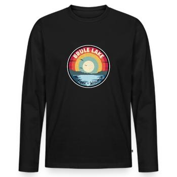 Brule Lake Michigan - Wisconsin - Men's Premium Organic Long Sleeve Shirt - black - Front - Nico (187cm)