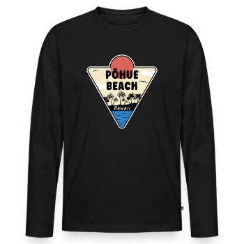 Pōhue Beach Hawaii Küste - Männer Premium Bio Langarmshirt - Schwarz - Vorne - Nico (187cm)