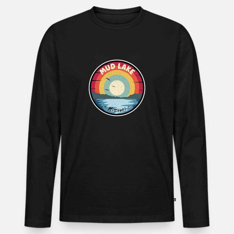 Schlammsee Missouri Bunt - Männer Premium Bio Langarmshirt - Schwarz