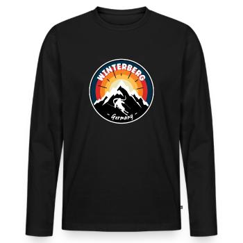 Skiing In Winterberg Germany Vintage - Men's Premium Organic Long Sleeve Shirt - black - Front - Nico (187cm)