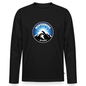 Skiing Winterberg Germany Blue - Men's Premium Organic Long Sleeve Shirt - black - Front - Nico (187cm)