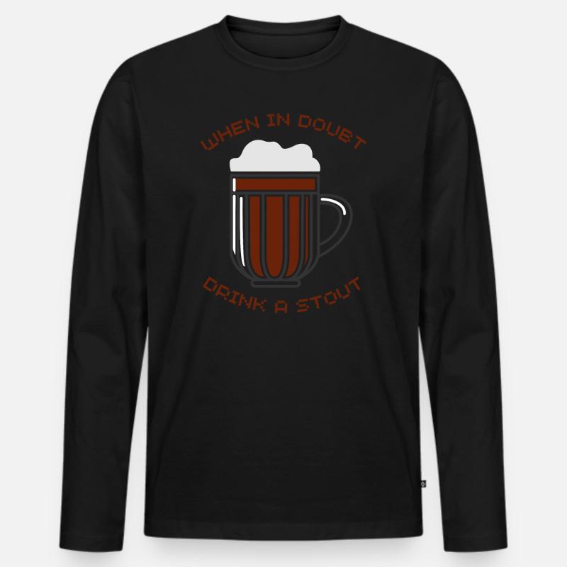Stout Bier - Männer Premium Bio Langarmshirt - Schwarz