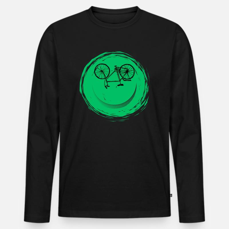 Fahrrad Gesicht - Männer Premium Bio Langarmshirt - Schwarz