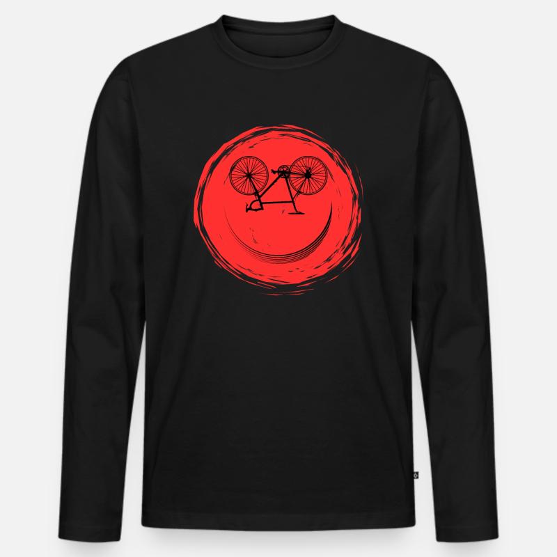 Fahrrad Gesicht - Männer Premium Bio Langarmshirt - Schwarz