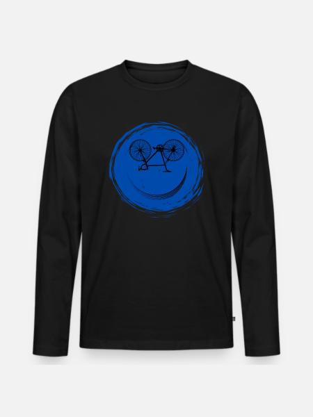 Bicycle Face - Men's Premium Organic Long Sleeve Shirt - black