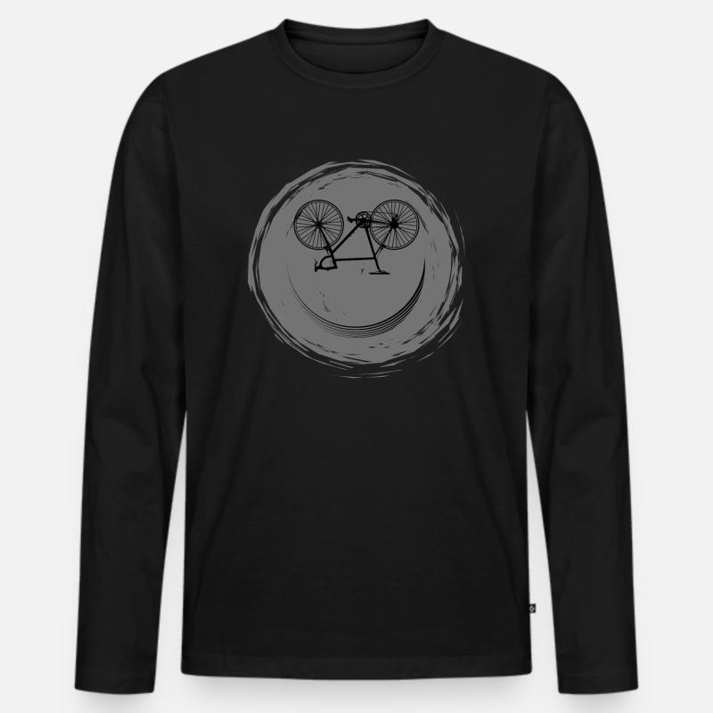 Fahrrad Gesicht - Männer Premium Bio Langarmshirt - Schwarz