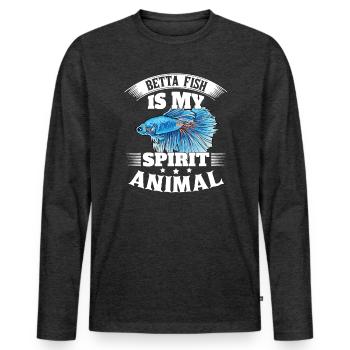 Betta Fish Is My Spirit Animal Siamesischer Kampff - Männer Premium Bio Langarmshirt - Anthrazit meliert - Vorne - Nico (187cm)