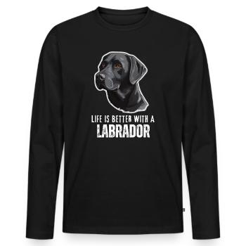 Labrador - Männer Premium Bio Langarmshirt - Schwarz - Vorne - Nico (187cm)