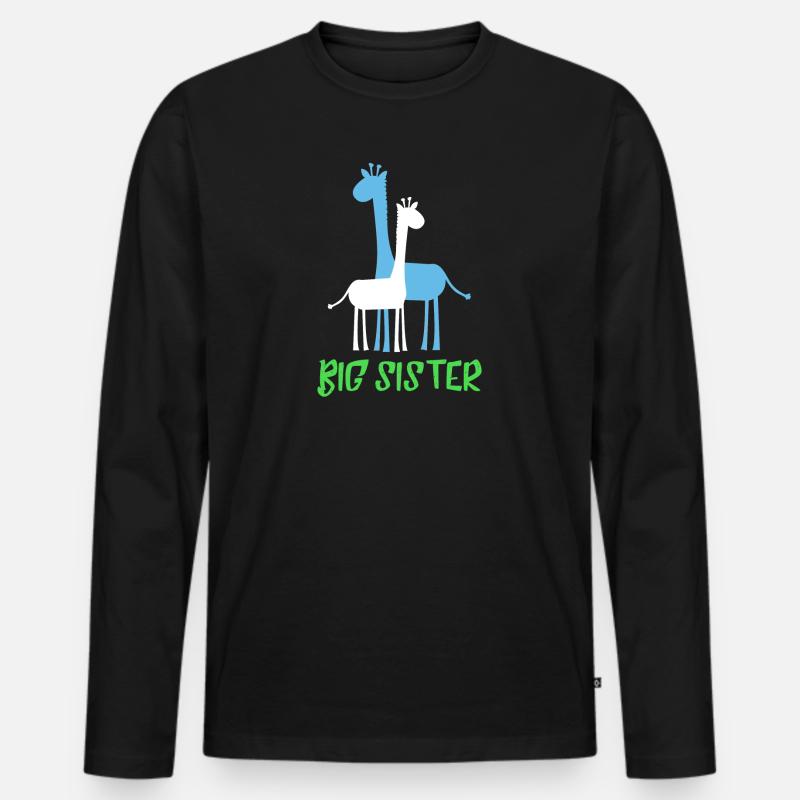 Große Schwester - Männer Premium Bio Langarmshirt - Schwarz