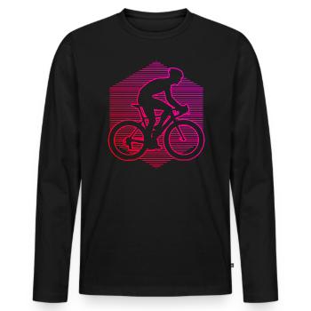 Road Cycling Road Bike Road Bike Road Bike - Men's Premium Organic Long Sleeve Shirt - black - Front - Nico (187cm)