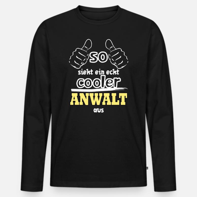Cooler Anwalt - Männer Premium Bio Langarmshirt - Schwarz