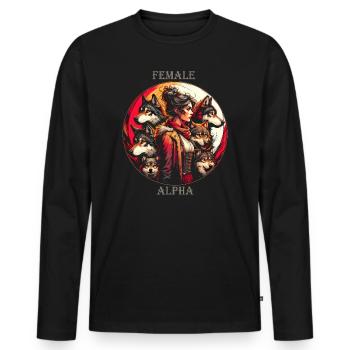 Essence d’ alpha - T-shirt manches longues Premium bio Homme - noir - Devant - Nico (187cm)