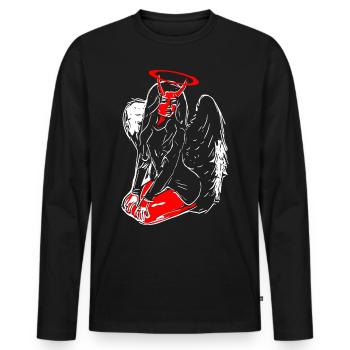 2reborn Engel Angel Teufel Devil Himmel Hölle solo - Männer Premium Bio Langarmshirt - Schwarz - Vorne - Nico (187cm)