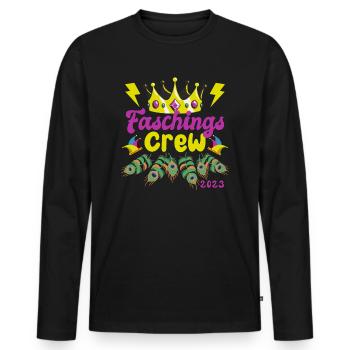 Carnival Crew | Crown & Peacock - Men's Premium Organic Long Sleeve Shirt - black - Front - Nico (187cm)