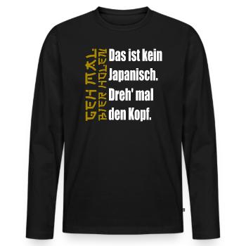 Das ist kein Japanisch. [gold / white] - Männer Premium Bio Langarmshirt - Schwarz - Vorne - Nico (187cm)