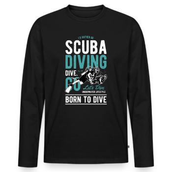 Scuba Diving - Men's Premium Organic Long Sleeve Shirt - black - Front - Nico (187cm)