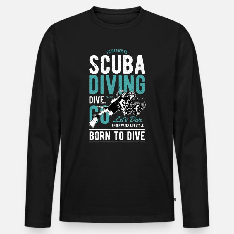 Scuba Diving - Männer Premium Bio Langarmshirt - Schwarz