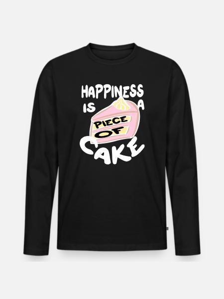 happiness cake cake gift - Men's Premium Organic Long Sleeve Shirt - black