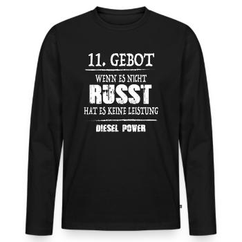 DIESEL POWER - Männer Premium Bio Langarmshirt - Schwarz - Vorne - Nico (187cm)