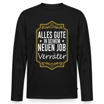 Jobwechsel Abschied Kollegen Job Ruhestand - Männer Premium Bio Langarmshirt - Schwarz - Vorne - Nico (187cm)