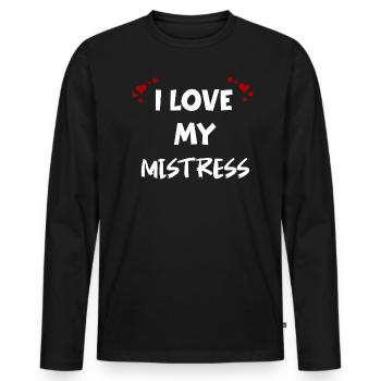 Maîtresse Domina Femdom Bdsm Esclave Disant Proverbes - T-shirt manches longues Premium bio Homme - noir - Devant - Nico (187cm)