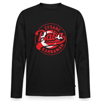 BABA Mann Mythos Legende Türkischer Vater Papa - Männer Premium Bio Langarmshirt - Schwarz - Vorne - Nico (187cm)