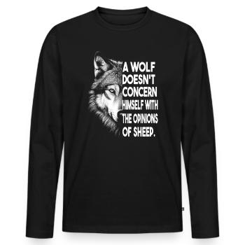Be a Wolf, Not a Sheep - Men's Premium Organic Long Sleeve Shirt - black - Front - Nico (187cm)