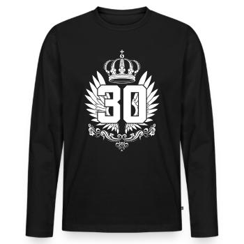 30TH BIRTHDAY 30 YEARS - Men's Premium Organic Long Sleeve Shirt - black - Front - Nico (187cm)